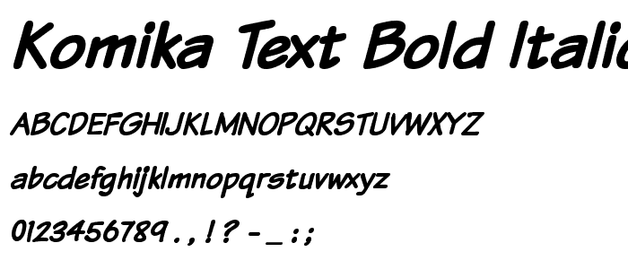 Komika Text Bold Italic font